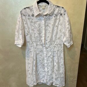 Club Monaco Sheer White Floral dress sz 8
